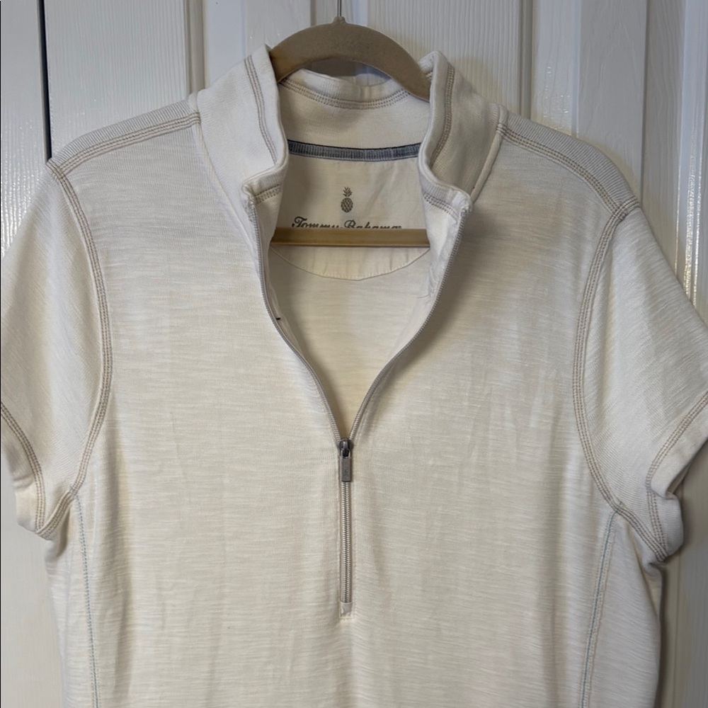 Tommy Bahama Cream Short Sleeve Zip-Up Dress - Picture 4 of 8